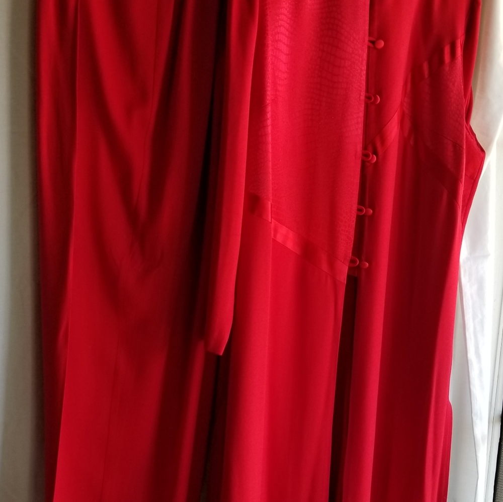 2 Piece Red Pant Suit, size 20